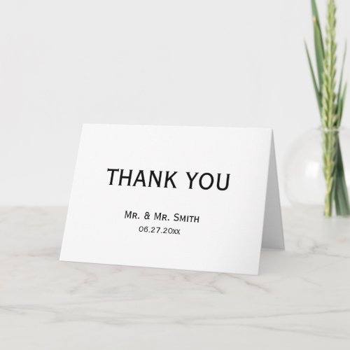 Simple Gay Wedding Thank You Cards