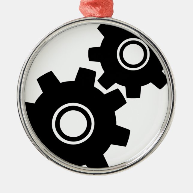 SImple Gears Cogs Metal Ornament (Front)