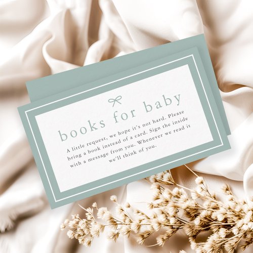 Simple Gender Neutral Baby Shower Books for Baby Enclosure Card