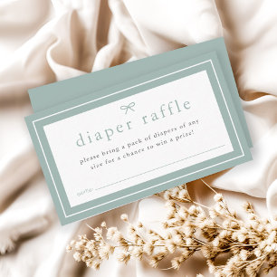 Simple Gender Neutral Baby Shower Diaper Raffle Enclosure Card