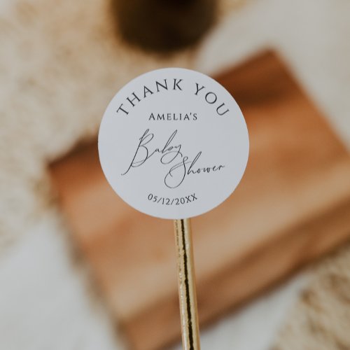 Simple Gender Neutral Baby Shower Thank You Favor Classic Round Sticker