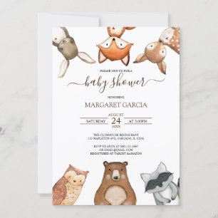 Simple Gender Neutral WOODLAND Baby Shower Invitation