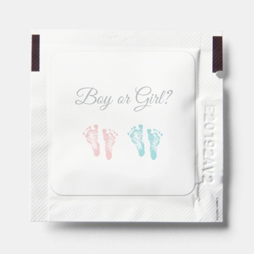 Simple Gender Reveal Baby Shower Cute Footprints Hand Sanitizer Packet