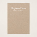 Simple General Store Kraft Earring Display Card at Zazzle