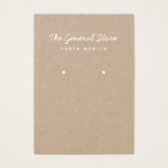 Simple General Store Kraft Earring Display Card<br><div class="desc">This Simple General Store Card is a perfect canvas for your jewelry. Super cute,  super chic card for any business. Specifically for boutiques.</div>