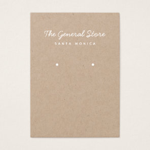 Simple General Store Kraft Earring Display Card