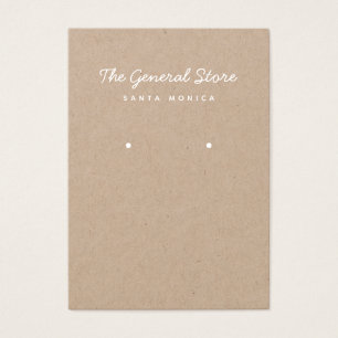 Simple General Store Kraft Earring Display Card