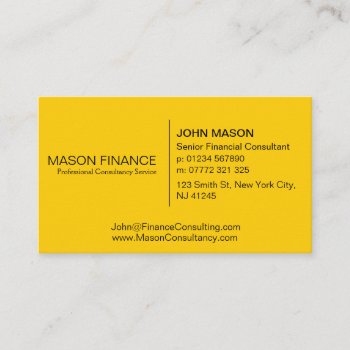 Simple Generic Yellow Business Card by ImageAustralia at Zazzle