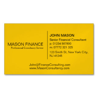 Simple Generic Yellow Business Card
