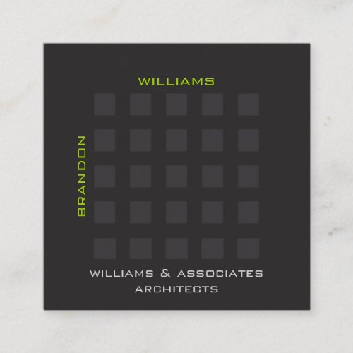 Simple Geometric Architect Square Business Card