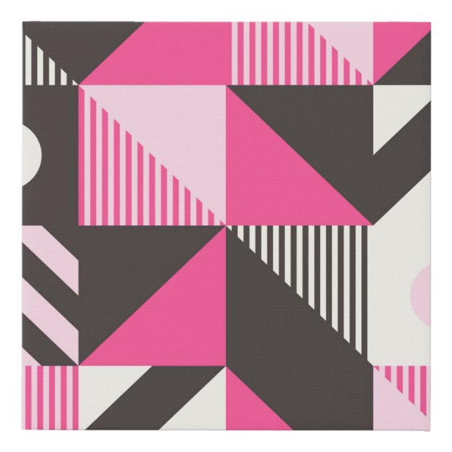Simple geometric artwork with editable bold blocks faux canvas print (Front)