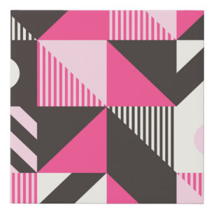 Simple geometric artwork with editable bold blocks faux canvas print