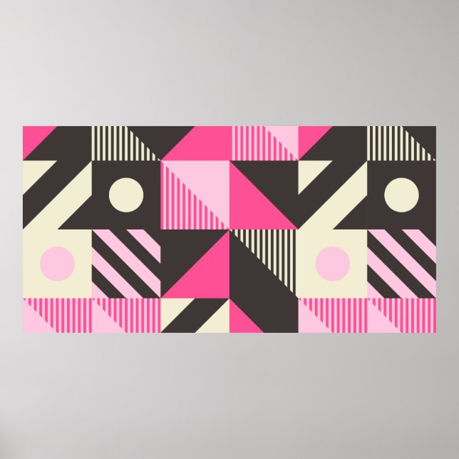Simple geometric artwork with editable bold blocks poster (Front)