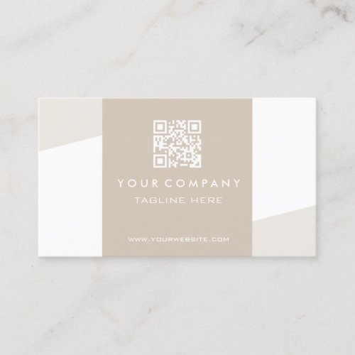 Simple  Geometric QR Code Cappuccino Business Card