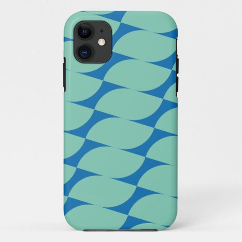 Simple Geometric Shapes in Aqua and Blue iPhone 11 Case