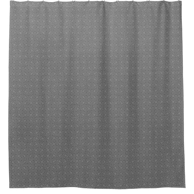 Simple geometric shapes shower curtain (Front)