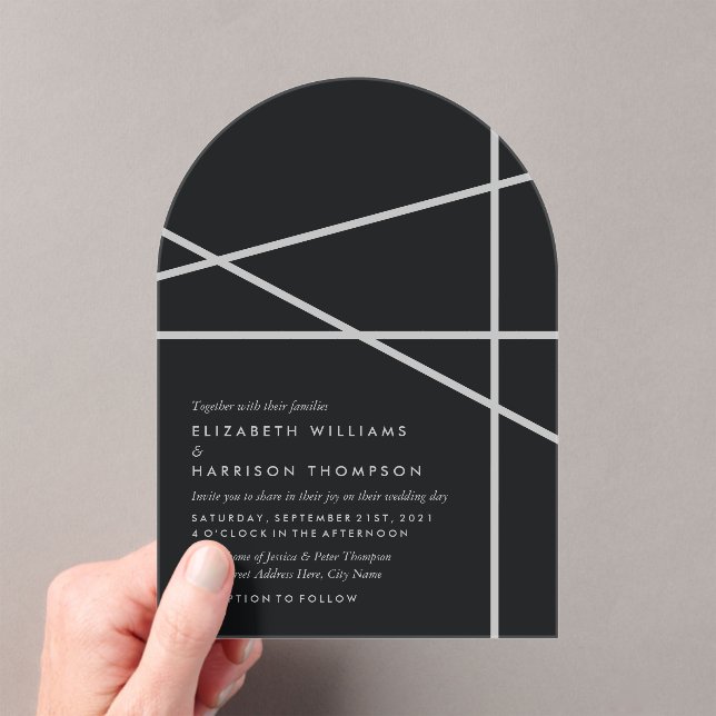 Simple Geometric Style Wedding Acrylic Invitations (Insitu (Handheld))