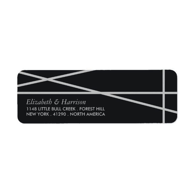 Simple Geometric Style Wedding Label (Front)