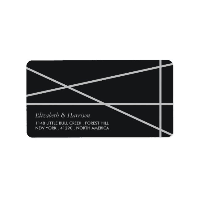 Simple Geometric Style Wedding Label (Front)