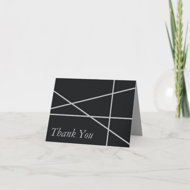 Simple Geometric Style Wedding Letterpress Thank You Card (Front)