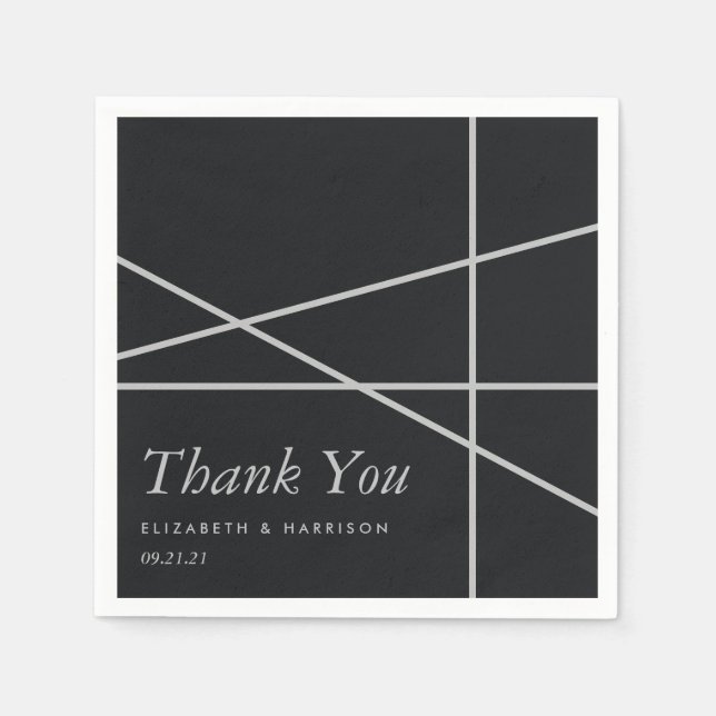 Simple Geometric Style Wedding Napkins (Front)