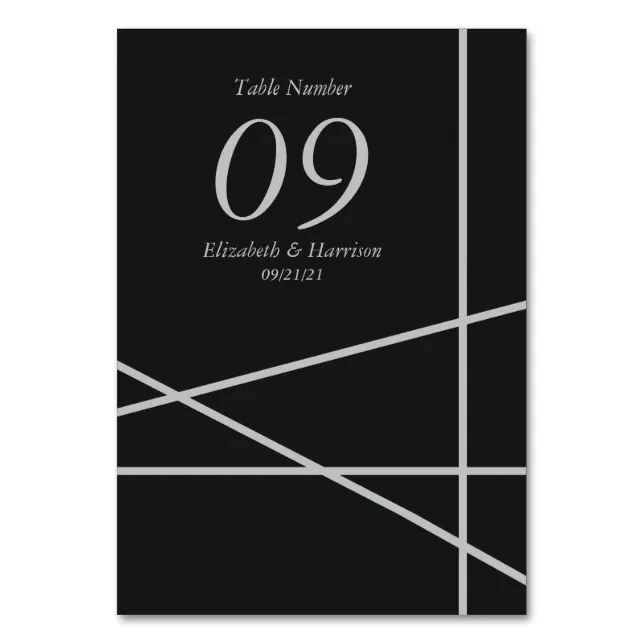 Simple Geometric Style Wedding Table Number | Zazzle