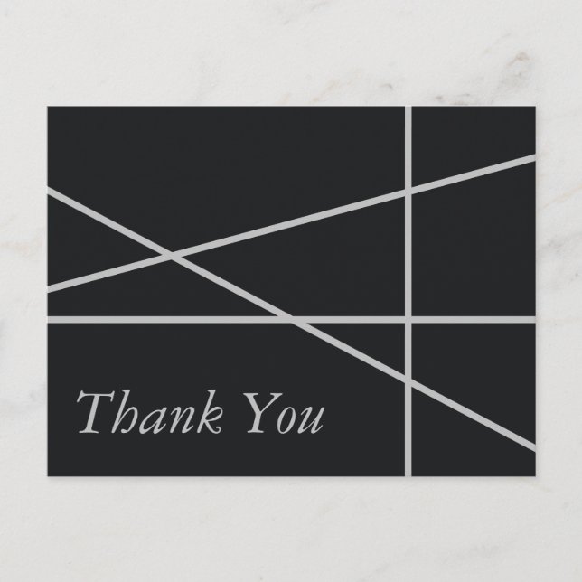 Simple Geometric Style Wedding Thank You Postcard (Front)