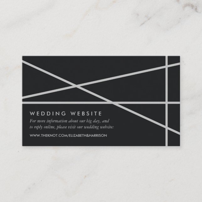 Simple Geometric Style Wedding Website Enclosure Card (Front)