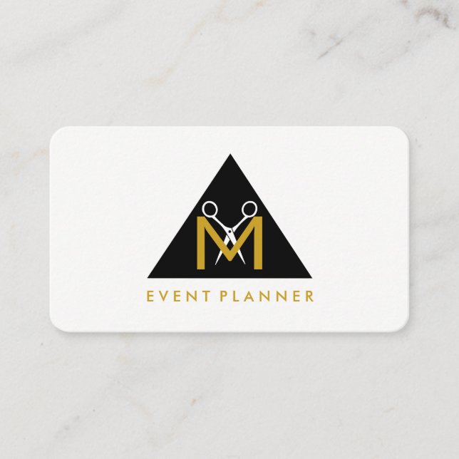 Simple Geometric Triangle Business Card (Front)
