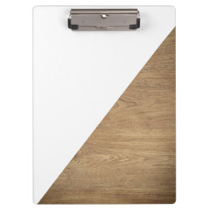 Simple Geometric White Wooden Photo Brown Clipboard