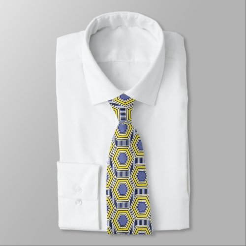 Simple Geometrical Beehive Pattern Neck Tie