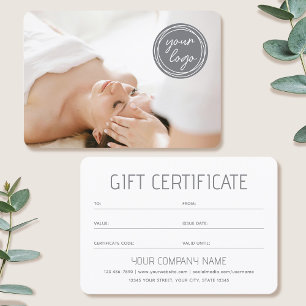 Simple Gift Certificate Custom Photo Logo Card