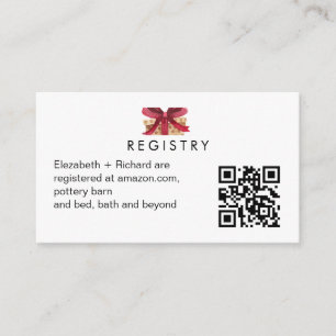 Simple Gift Registry For Baby QR Code Card Insert