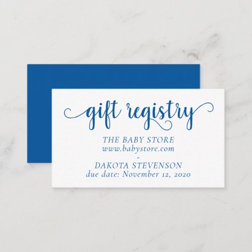 Simple Gift Registry  French Blue Any Party Event Enclosure Card