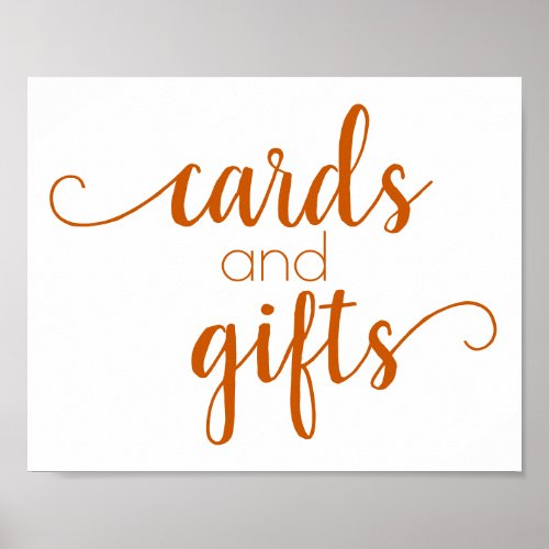 Simple Gift Table  Fall Orange Any Party Event Poster