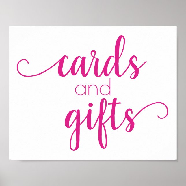 Simple Gift Table | Hot Pink Any Party Event Poster (Front)