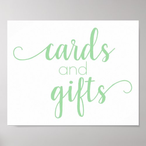 Simple Gift Table  Neo_Mint Green Any Party Event Poster