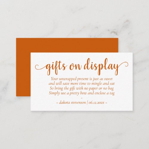 Simple Gifts on Display  Fall Orange Any Event Enclosure Card