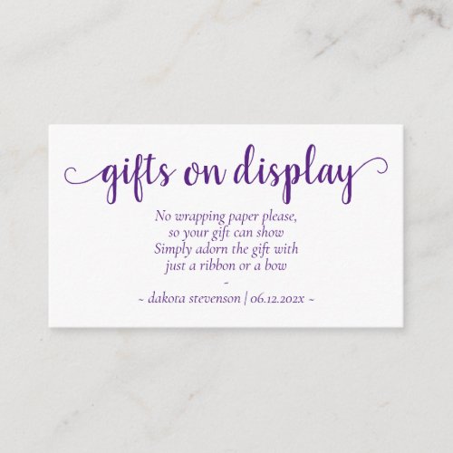 Simple Gifts on Display  Purple Grape Any Event Enclosure Card