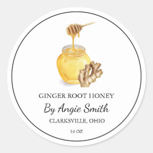 Simple Ginger Root Infused Honey Label