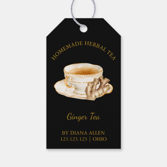 Simple Ginger Root Tea Hang Tag (Front)
