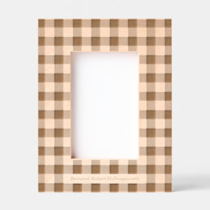 Simple Gingham Pattern with Name Engraved Frames