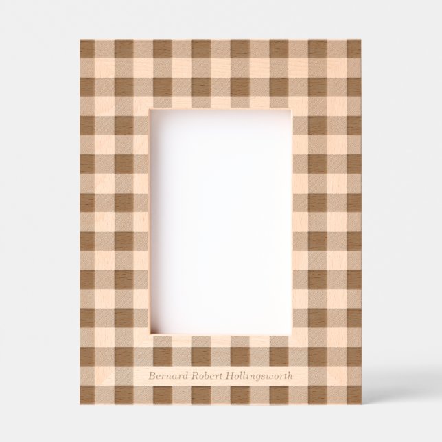 Simple Gingham Pattern with Name Engraved Frames (Front)