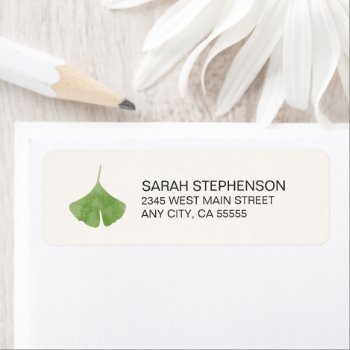 Simple Ginkgo Leaf Nature Return Address Labels by whimsydesigns at Zazzle