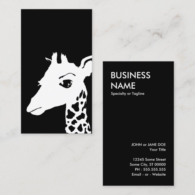 simple giraffe business card (Front/Back)