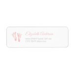 Simple Girl Baby Shower Precious Pink Footprints Label at Zazzle