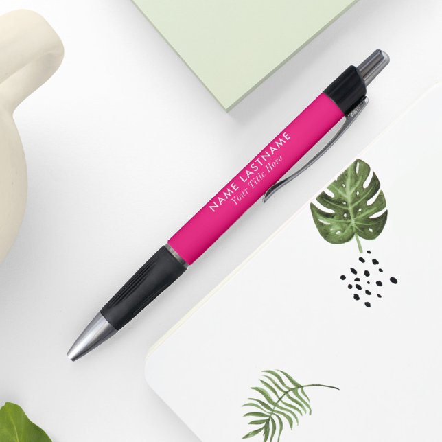 Simple Girly Bright Pink Elegant Modern Name Title Pen (Creator Uploaded)