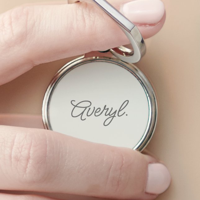 Simple Girly Ivory White Script Calligraphy Name Phone Ring Stand (Creator Uploaded)