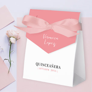 Simple Girly Pastel Peach Blush Pink Birthday Typo Favor Boxes