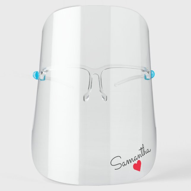 Simple Girly Personalized Face Shield (Front)